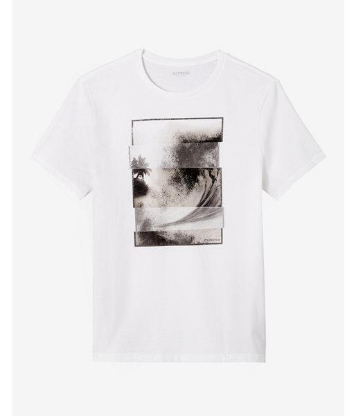 Express Wavy Beach Crew Neck Graphic Tee