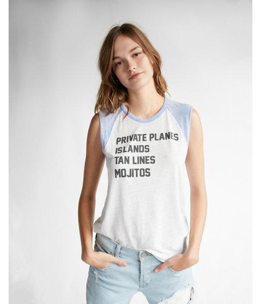 Express Womens Private Planes Islands Tan Lines Mojitos Graphic Tank