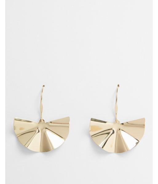 Express Womens Metal Fan Earrings