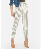 Express Womens High Waisted Striped Ruffle Top Ankle Pant