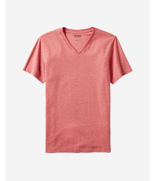 Express Heathered Flex Stretch Cotton V-neck Tee