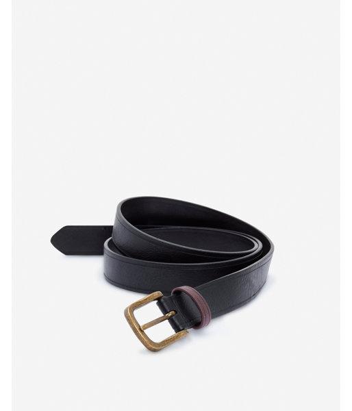 Express Mens Burgundy Strap Gold Prong Buckle Belt