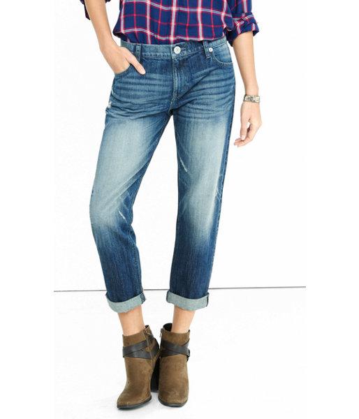 Express Women's Jeans Medium Distressed Faded Girlfriend Jeans