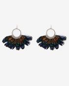 Express Womens Layered Feather Circle Drop Earrings
