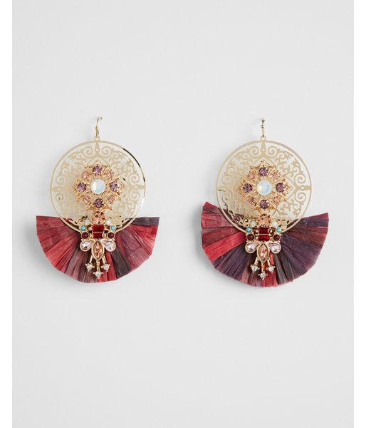 Express Womens Stone Filigree Drop Earrings