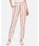 Express Womens High Waisted Striped Linen-blend Paperbag Ankle Pant