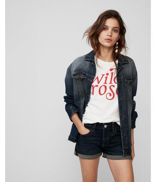 Express Womens Low Rise Double Roll Hem Jean
