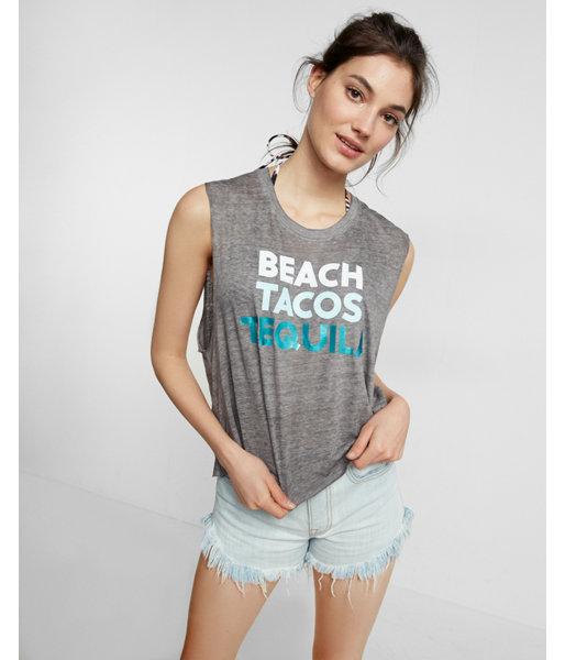 Express Beach Tacos Tequila Abbreviated Tank