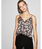 Express Womens Black Floral Downtown Cami