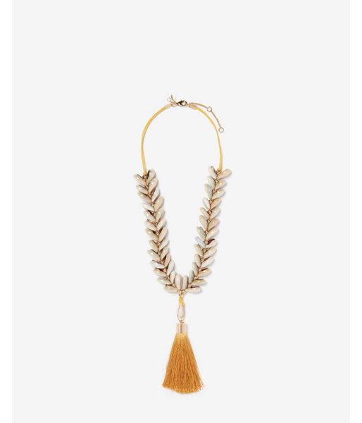 Express Womens Puka Shell Tassel Y-neck Necklace