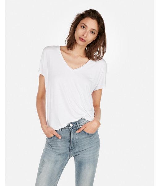 Express Womens Express One Eleven Short Sleeve V-neck