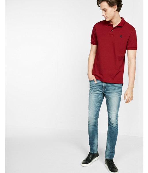 Express Stretch Contrast Lion Pique Polo