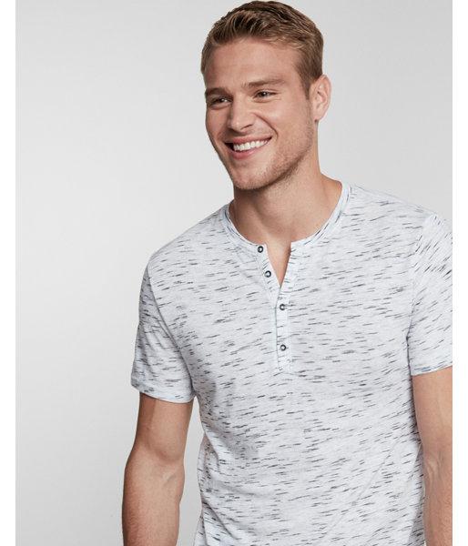 Express Mens Textured Cutaway Henley