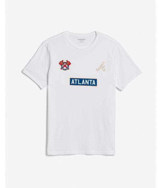 Express Mens Atlanta Braves Duo Graphic Tee