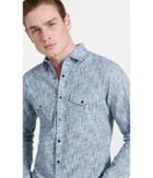 Express Men's Shirts Navy Western Space Dye