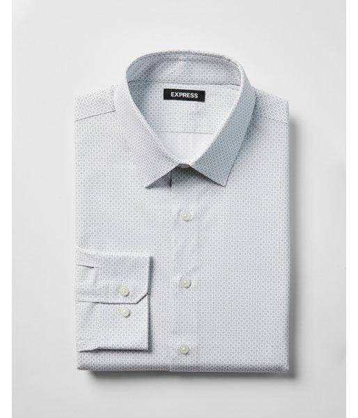 Express Mens Classic Fit Micro Dot Print Cotton Dress