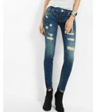 Express Low Rise Distressed Stretch