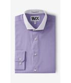 Express Men's Dress Shirts Slim 1mx Contrast Collar Textured