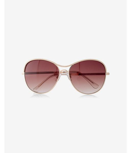Express Womens Texture Trim Aviator