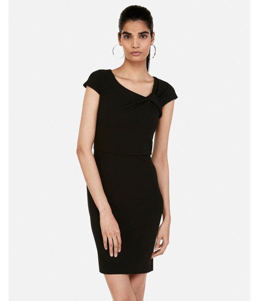 Express Womens Asymmetrical Ruched Shoulder  Dress