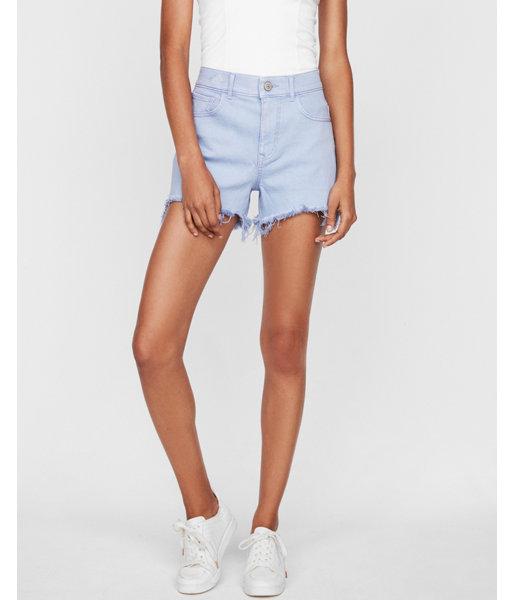 Express Womens High Waisted Purple Denim Cutoff