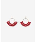 Express Womens Half Wrapped Beaded Circle Earrings