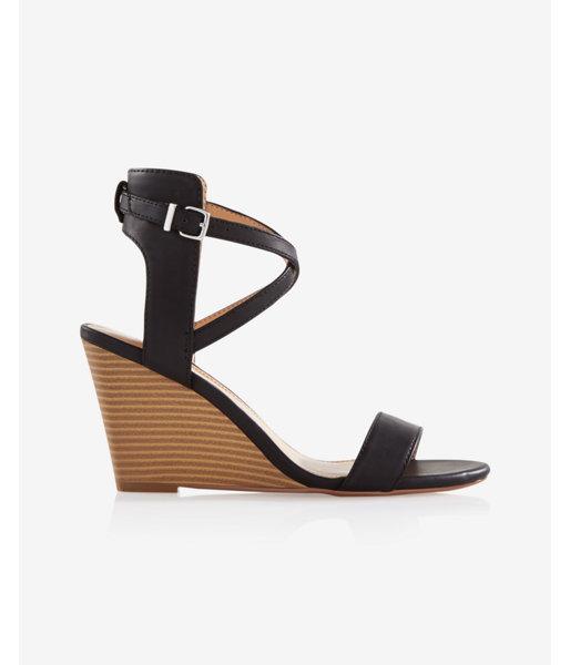 Express Womens Strappy Low Wedge
