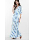 Express Women's Dresses Blue Stripe Shirt