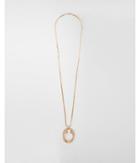 Express Womens Curved Oblong Pendant Necklace