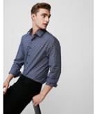 Express Mens Extra Slim Checkered Cotton Dress