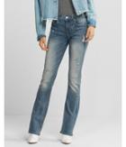 Express Petite Mid Rise Distressed Stretch Barely Boot Jeans