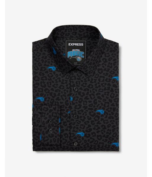 Express Mens Slim Orlando Magic Nba Printed Stretch Dress
