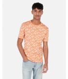 Express Mens Palm Print Short Sleeve Crew Neck Tee