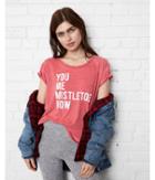 Express Womens Express One Eleven You Me Mistletoe Now Graphic Tee