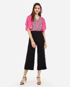 Express Womens Floral Flutter Sleeve Button Front Top