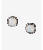 Express Womens Square Pave Stone Post Earrings