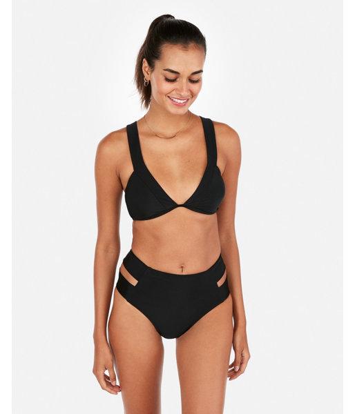 Express Womens Deep V Cross Back Bikini Top