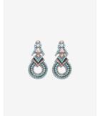 Express Womens Turquoise Encrusted Drop Earrings