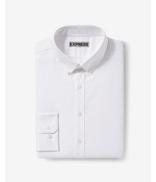 Express Mens Classic Solid Button-down Performance Dress