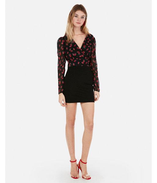 Express Womens High Waisted Knit Stretch