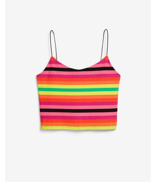 Express Womens Love Unites Pride Rainbow Striped Crop Top