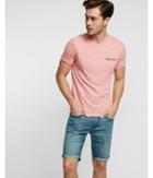 Express Mens Striped Front Pocket Crew Neck Tee