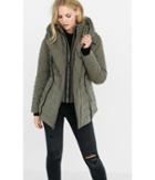 Express Women's Outerwear (minus The) Leather Embellished Hooded Puffer Coat