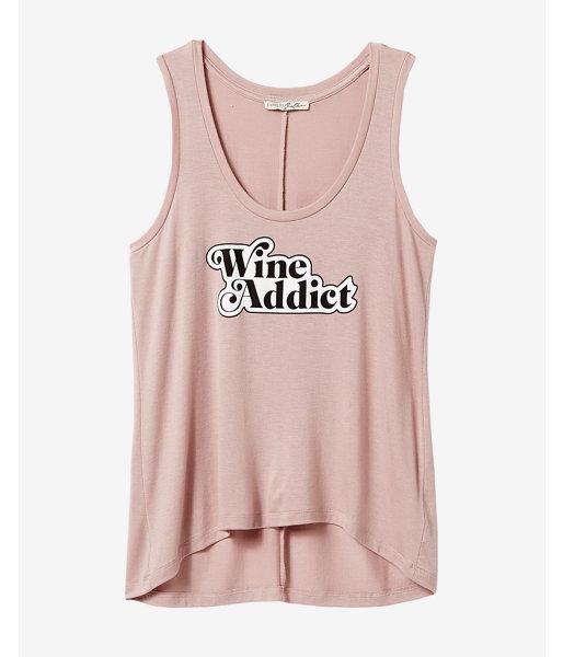 Express Womens Wine Addict Scoop Neck Tank