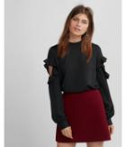 Express Cut-out Dotted Ruffle Blouse