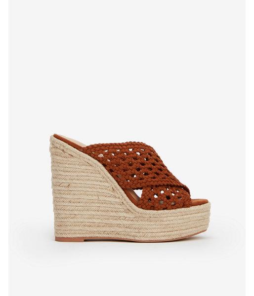 Express Womens Woven Slide Espadrille Wedge