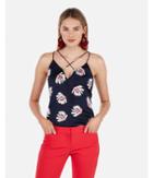 Express Womens Floral Strappy Satin Downtown Cami