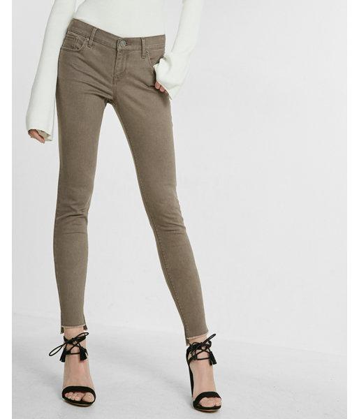 Express Petite Mid Rise Chopped Hem Pant