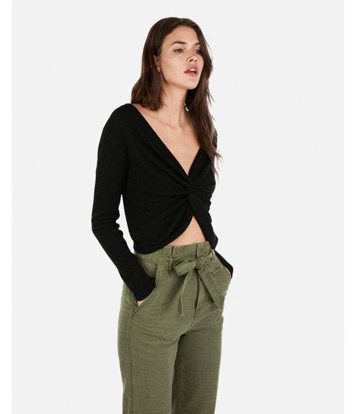 Express Womens Express One Eleven Cropped Reversible Twist Tee