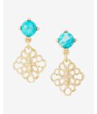 Express Womens Turquoise Stone Mini Filigree Drop Earrings